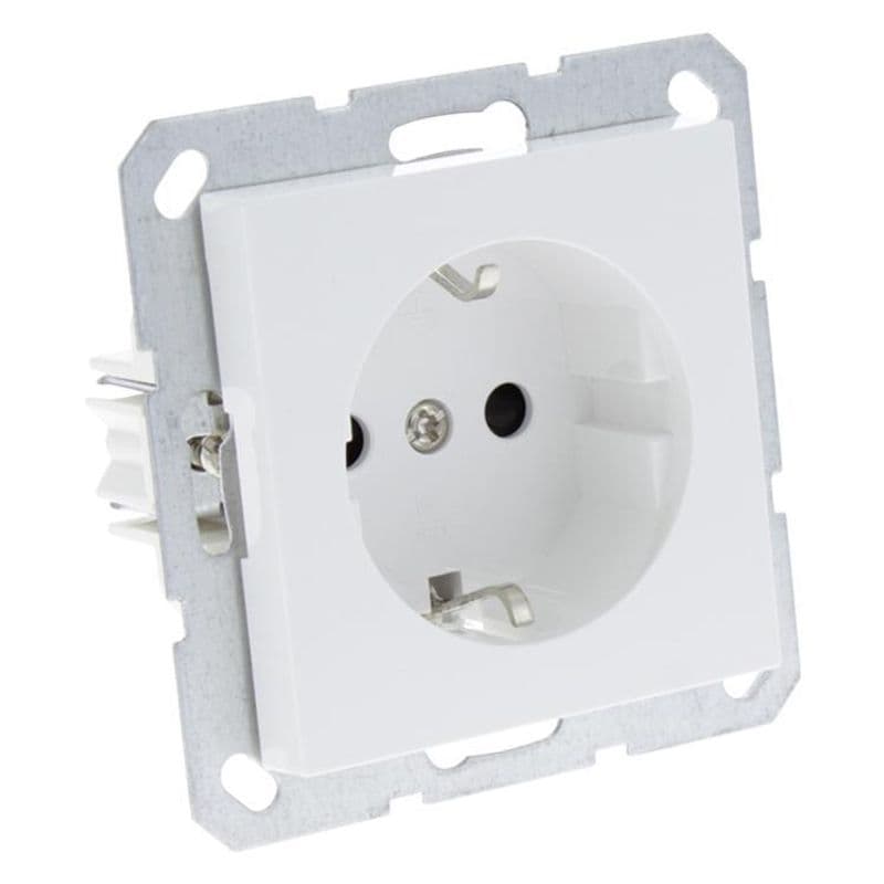 Inbouw contactdoos randaarde wit