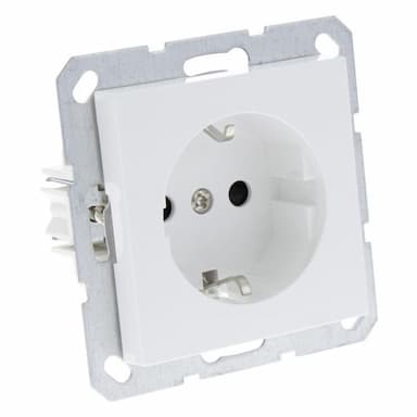 Inbouw contactdoos randaarde wit