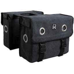 Dubbele canvas tas zwart 