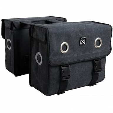 Dubbele canvas tas zwart 