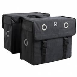 Dubbele canvas tas zwart