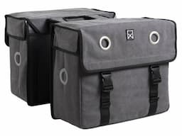Dubbele canvas tas grijs
