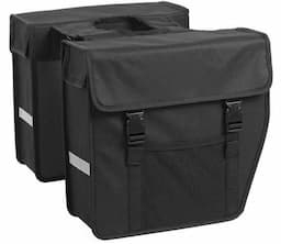 Dubbele shopper afgeschuind zwart