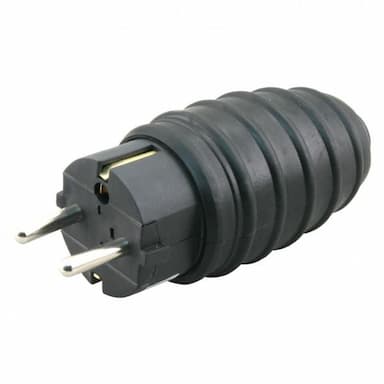Stekker met randaarde rubber zwart