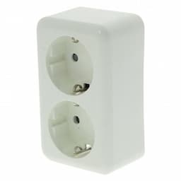 Opbouw contactdoos dubbel met randaarde