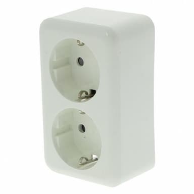 Opbouw contactdoos dubbel met randaarde