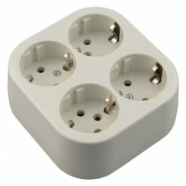 Opbouw contactdoos 4 voudig met randaarde