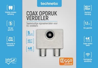 Coax opdruk verdeler IEC