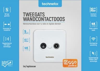 Tweegats wandcontactdoos