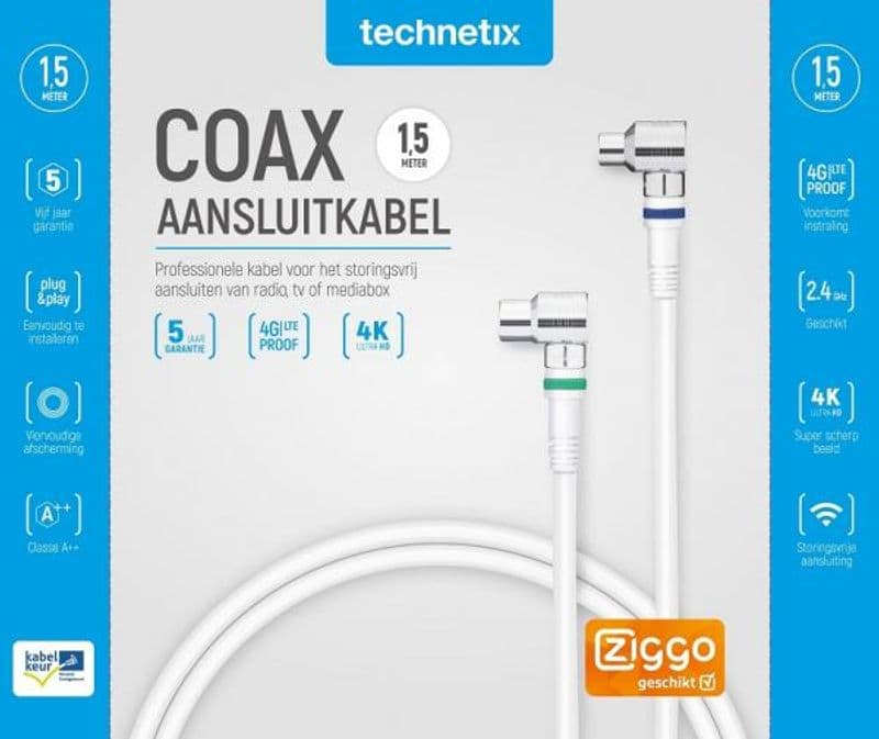 Coax aansluitkabel haaks