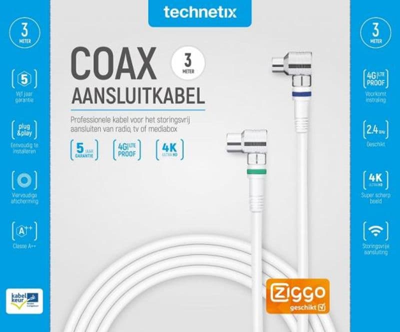 Coax aansluitkabel haaks