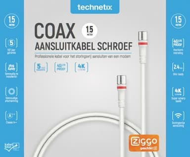 Coax aansluitkabel schroef