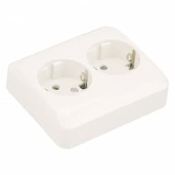 Inbouw contactdoos dubbel met randaarde