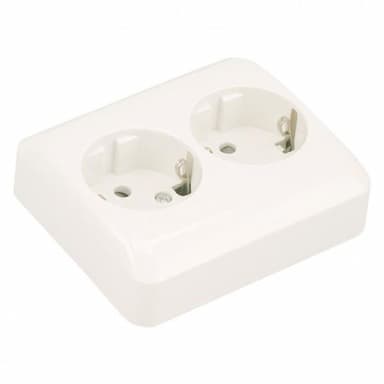 Inbouw contactdoos dubbel met randaarde