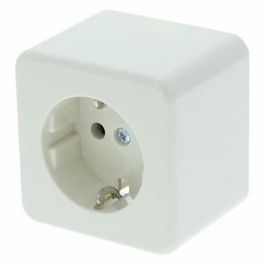 Berker opbouw contactdoos met randaarde creme