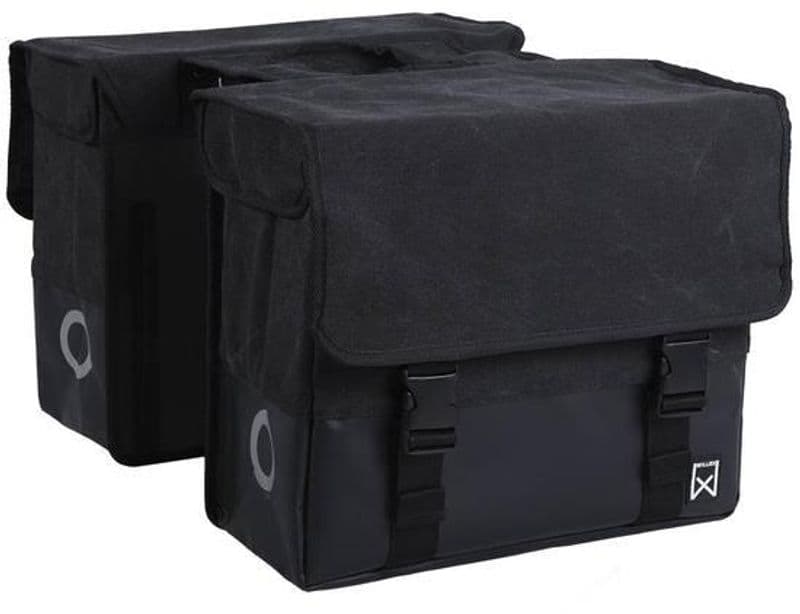 Dubbele canvas tas zwart/matzwart