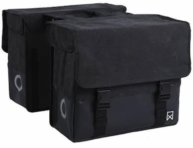 Dubbele canvas tas zwart/matzwart