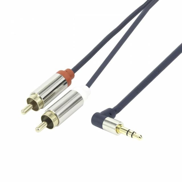 Audiokabel jack haaks - tulp slimline