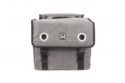 Dubbele canvas tas grijs 