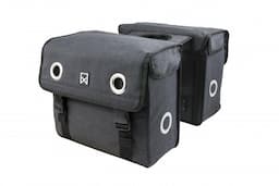 Dubbele canvas tas zwart