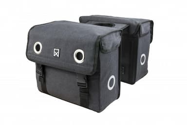 Dubbele canvas tas zwart
