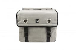 Dubbele canvas tas grijs