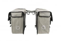Dubbele canvas tas grijs