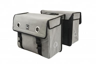 Dubbele canvas tas grijs