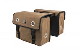 Dubbele canvas tas bruin 