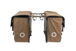 Dubbele canvas tas bruin 