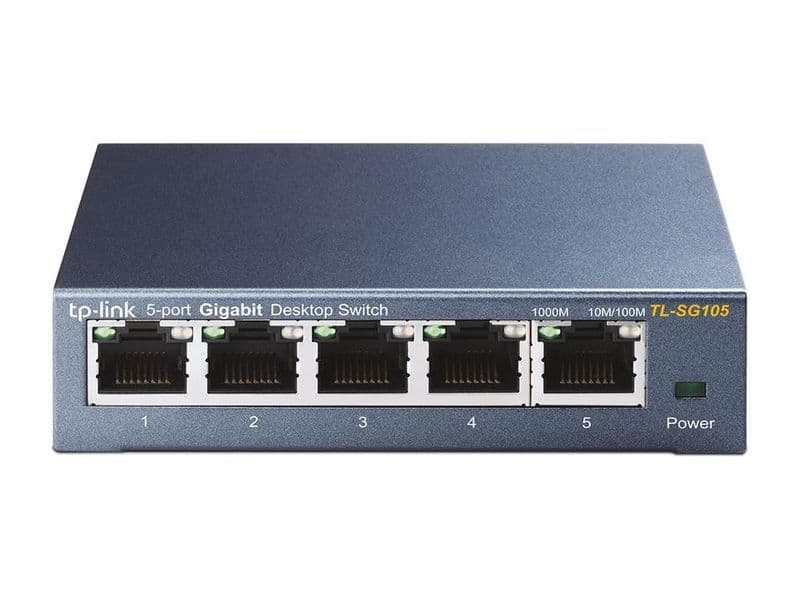 Gigabit switch 5-poorts metaal