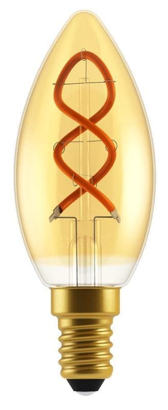 Deco kaars spiraal E14 2,5W Goud
