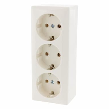 Opbouw contactdoos 3- voudig met randaarde