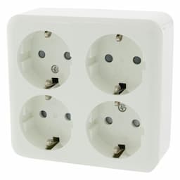 Opbouw contactdoos 4 voudig met randaarde