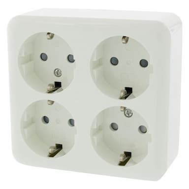 Opbouw contactdoos 4 voudig met randaarde