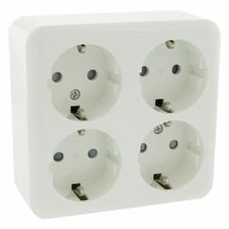 Opbouw contactdoos 4 voudig met randaarde