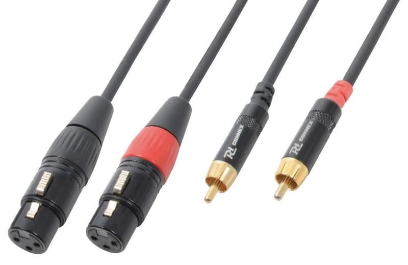 Audiokabel 2x XLR female - 2x Tulp
