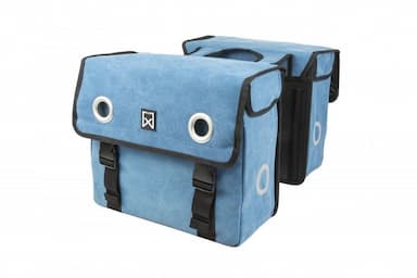 Dubbele canvas tas blauw