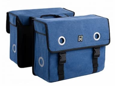 Dubbele canvas tas blauw