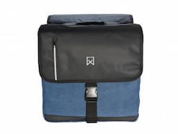 Dubbele canvas tas blauw/zwart business