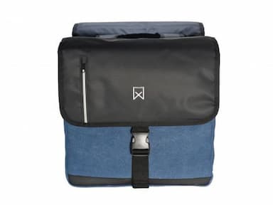 Dubbele canvas tas blauw/zwart business