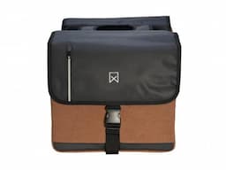 Dubbele canvas tas bruin/zwart business
