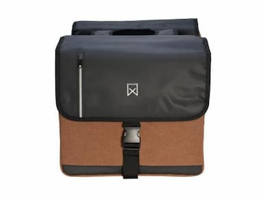 Dubbele canvas tas bruin/zwart business