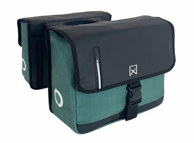 Dubbele canvas tas groen/zwart