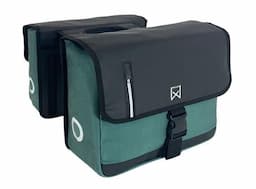 Dubbele canvas tas groen/zwart business