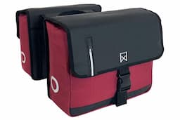 Dubbele canvas tas rood/zwart business