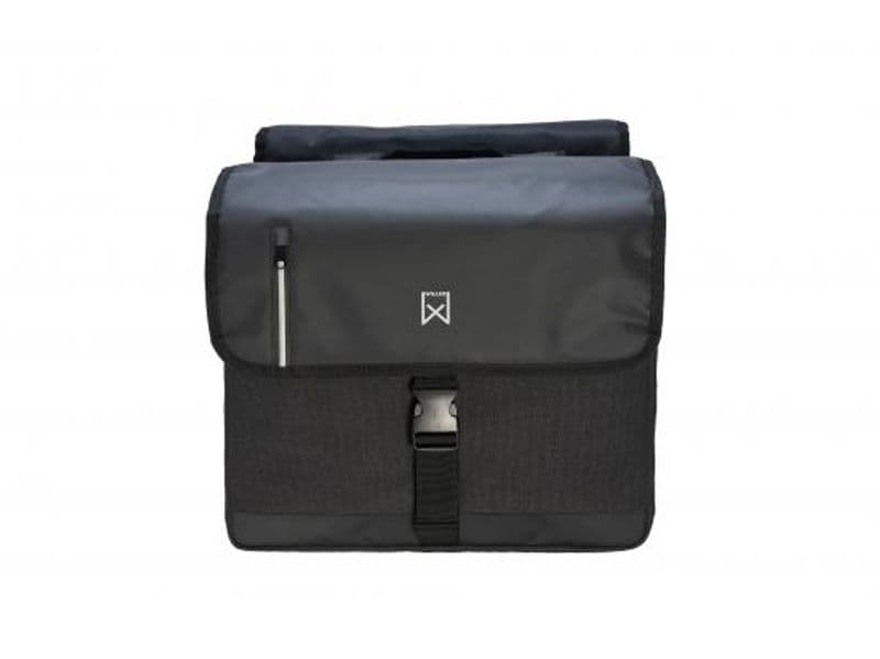 Dubbele canvas tas zwart business