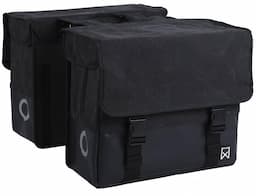Dubbele canvas tas zwart/matzwart