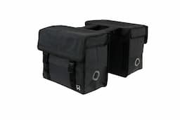 Dubbele canvas tas zwart/matzwart
