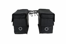 Dubbele canvas tas zwart/matzwart